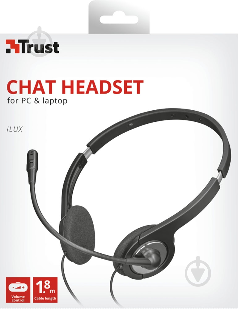 Гарнитура Trust Ilux chat headset black (23109) - фото 7