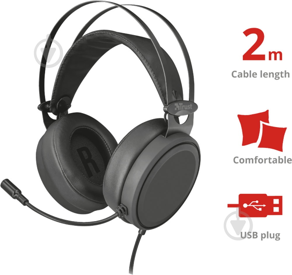 Гарнитура Trust Lano PC USB Headset black (22868) - фото 1 Гарнитура Trust Lano PC USB Headset black (22868) - фото 1