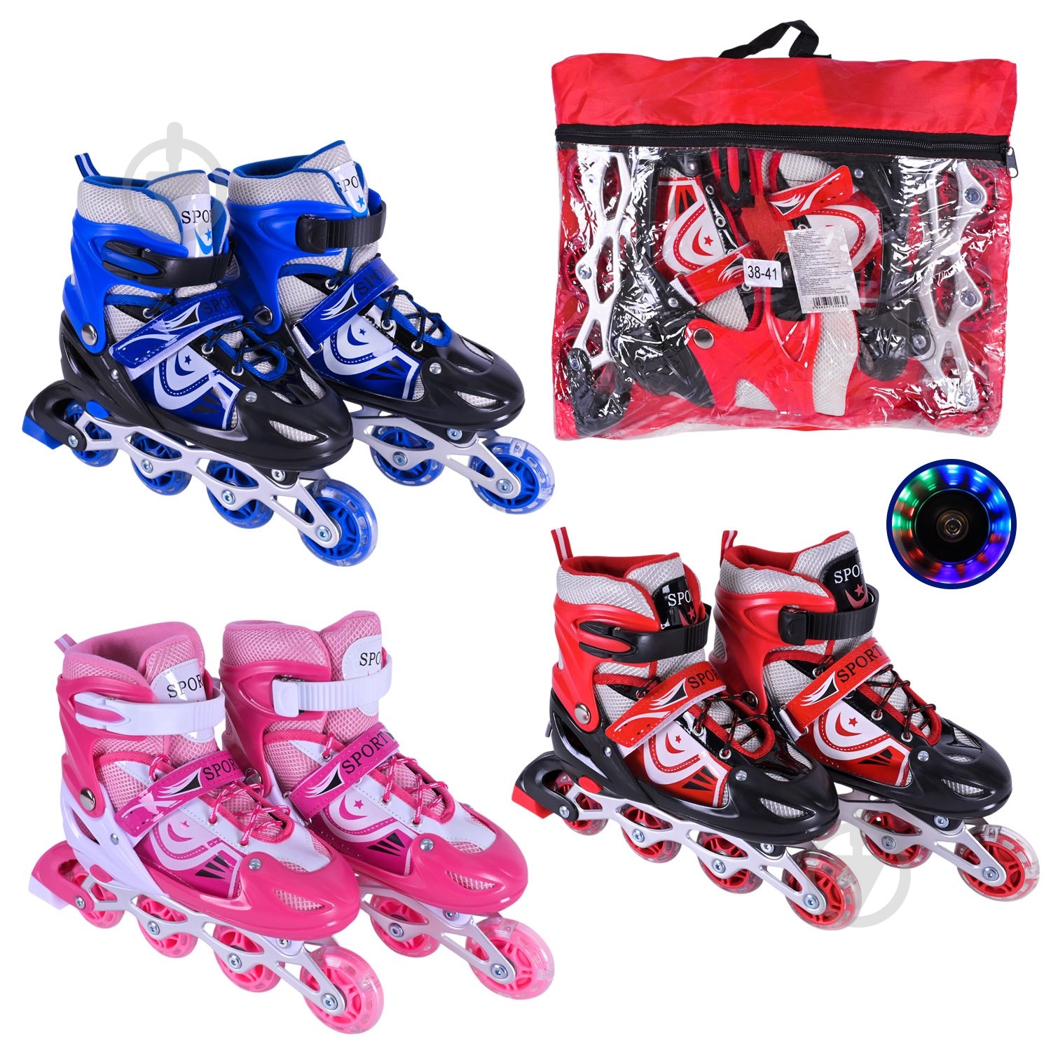 Роликовые коньки Shantou L RL25506 р. 38-41 в ассортименте - фото 1