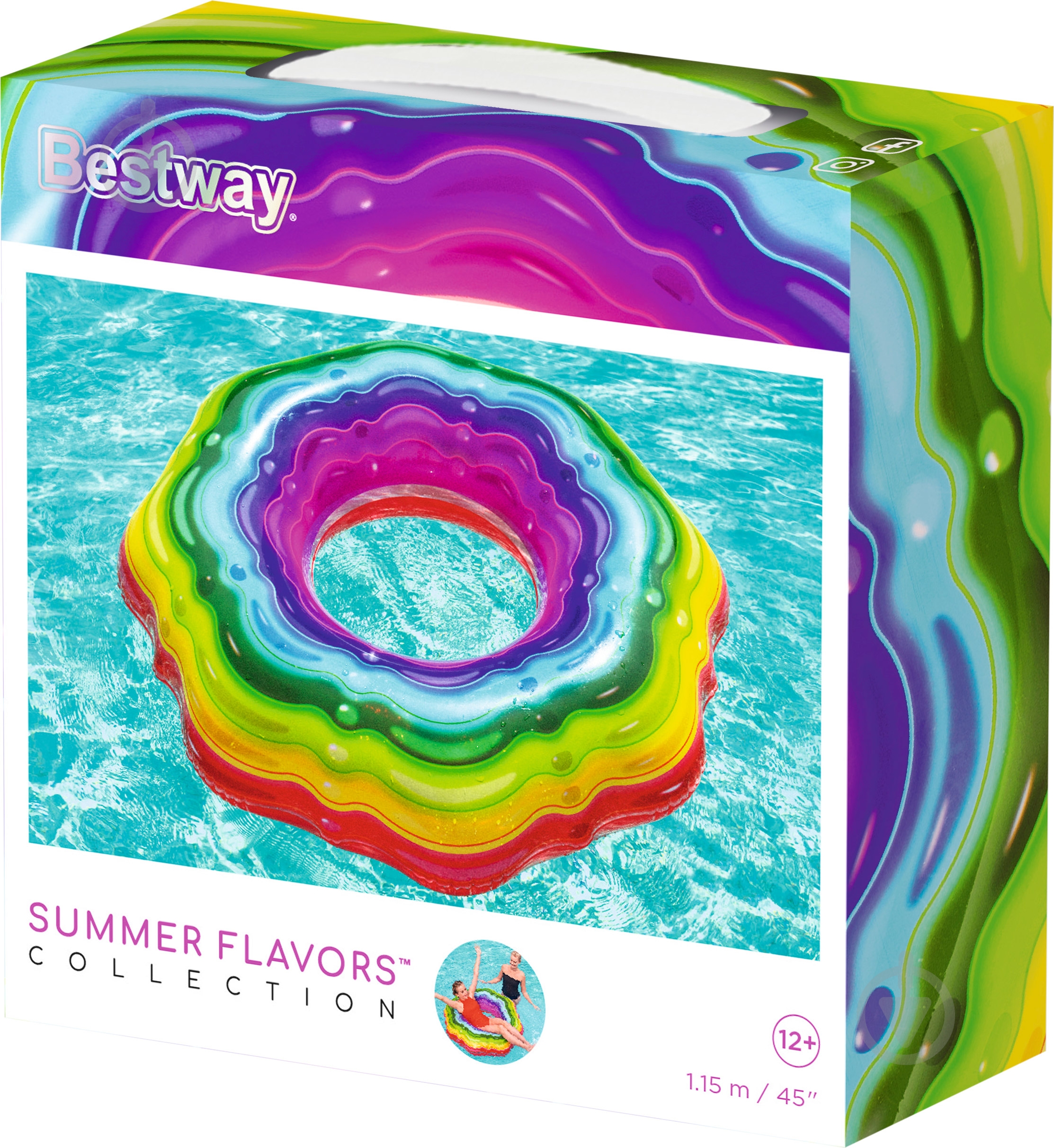 Круг надувной Bestway ø115 Rainbow ribbon - фото 4 Круг надувной Bestway ø115 Rainbow ribbon - фото 4