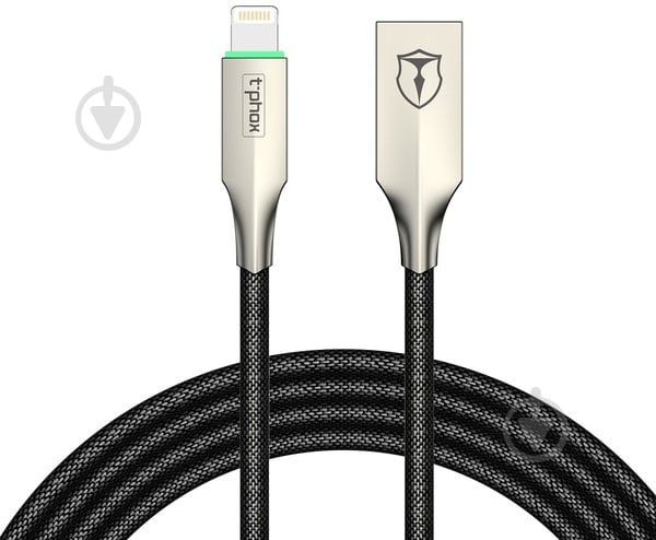 Кабель T-PHOX Lightning – USB 1 м черный (T-L821 black) Auto - фото 1