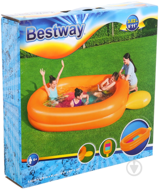 Бассейн надувной Bestway Popsicle 302x170x51 см - фото 1 Бассейн надувной Bestway Popsicle 302x170x51 см - фото 1
