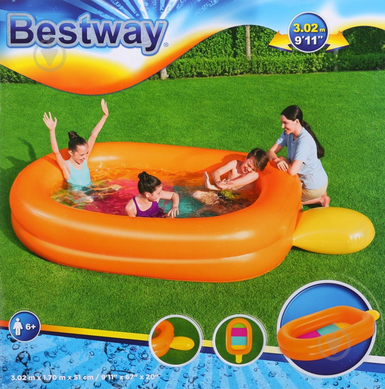 Бассейн надувной Bestway Popsicle 302x170x51 см - фото 2 Бассейн надувной Bestway Popsicle 302x170x51 см - фото 2