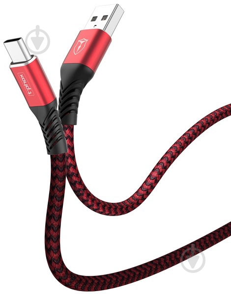 Кабель T-PHOX USB Type-A 1 м красный (T-C814 red) Jagger - фото 1 Кабель T-PHOX USB Type-A 1 м красный (T-C814 red) Jagger - фото 1