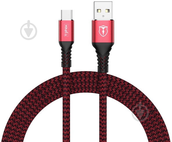Кабель T-PHOX USB Type-A 1 м красный (T-C814 red) Jagger - фото 3 Кабель T-PHOX USB Type-A 1 м красный (T-C814 red) Jagger - фото 3