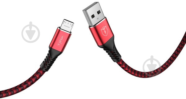 Кабель T-PHOX USB Type-A 1 м красный (T-M814 red) Jagger - фото 2
