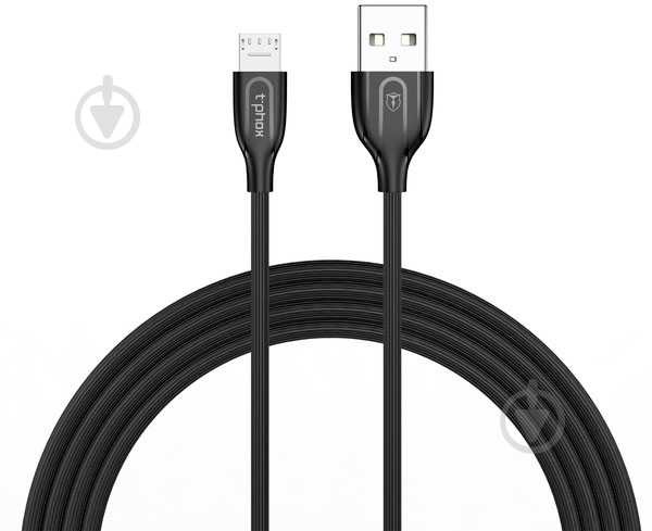 Кабель T-PHOX USB Type-A 1.2 м черный (T-M807 Black) Mini - фото 4