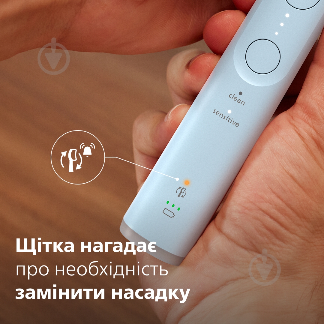 Набір Philips Series 6100 Електрична зубна щітка HX7406/02 + насадки HX6012/87 - фото 15 Набір Philips Series 6100 Електрична зубна щітка HX7406/02 + насадки HX6012/87 - фото 15