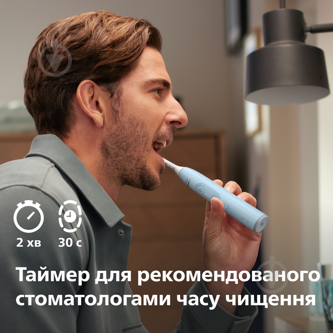 Набір Philips Series 6100 Електрична зубна щітка HX7406/02 + насадки HX6012/87 - фото 14 Набір Philips Series 6100 Електрична зубна щітка HX7406/02 + насадки HX6012/87 - фото 14