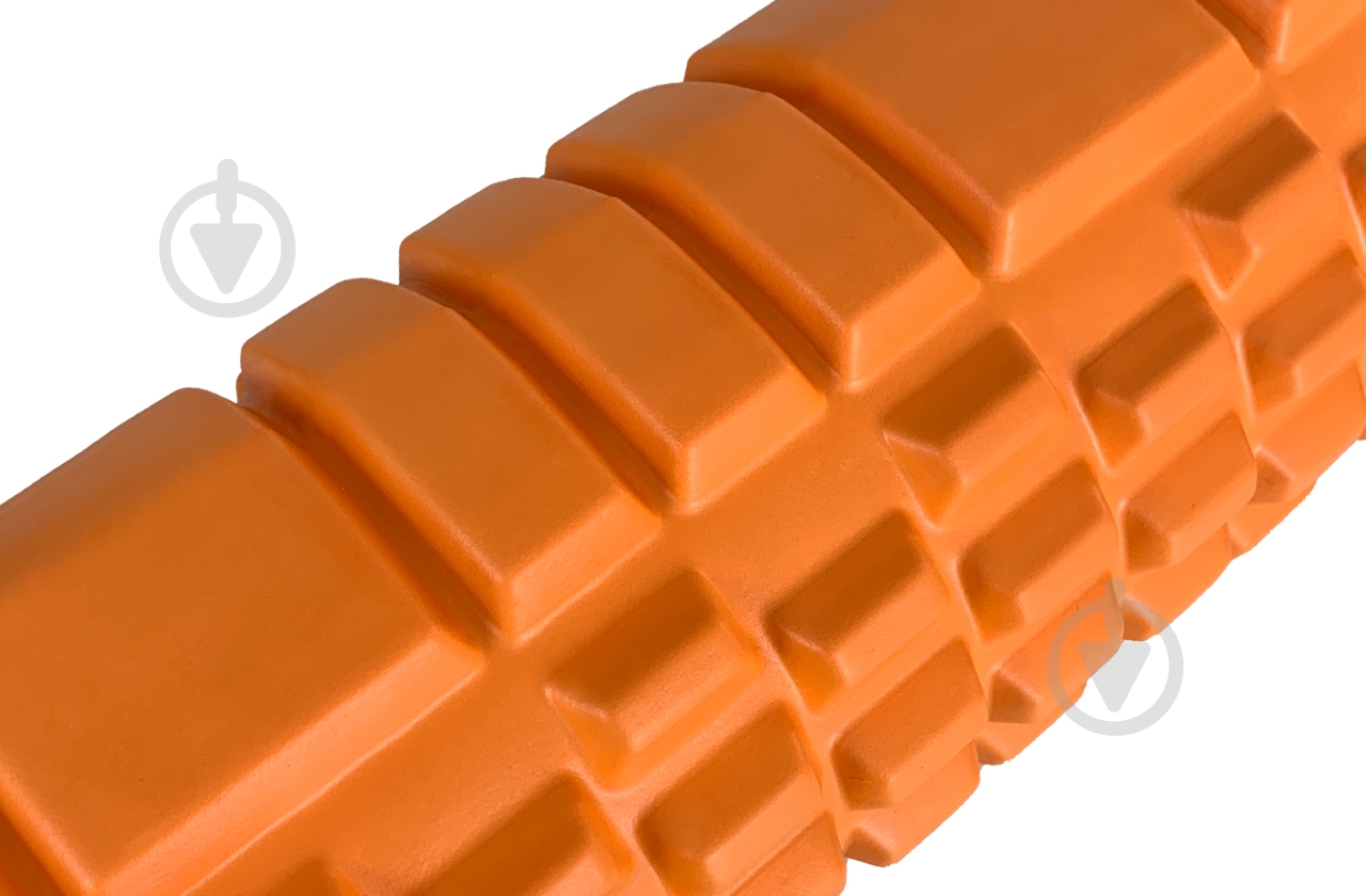 Массажный ролик EasyFit Grid Roller 33 см v.1.1 с заглушками оранжевый (EF-2020a-OR) - фото 4
