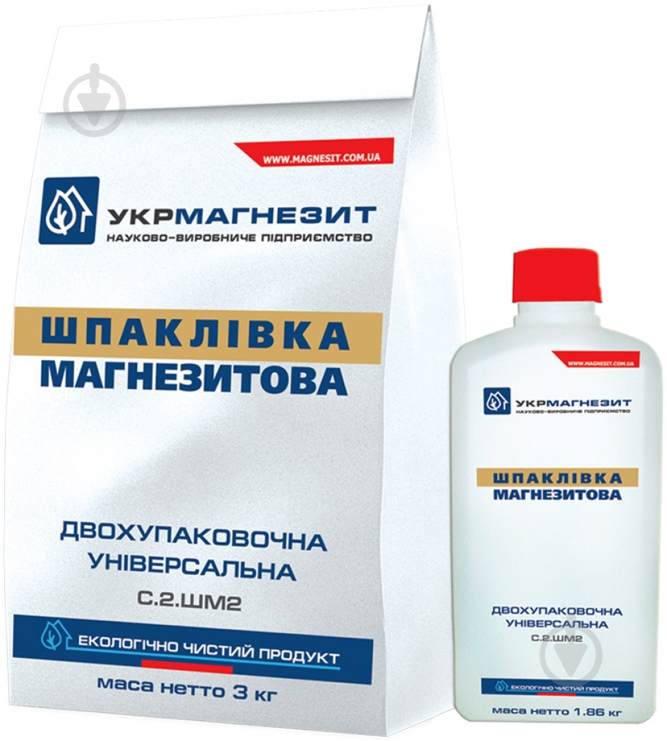 Шпаклевка УКРМАГНЕЗИТ С.2.ШМ2 магнезитовая 4,86 кг - фото 1