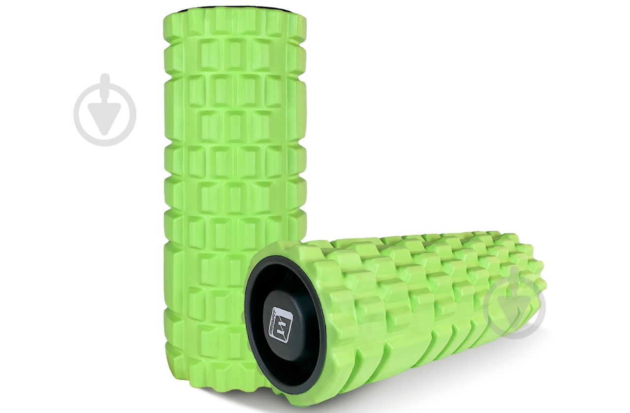 Массажный ролик EasyFit Grid Roller 33 см v.1.1 с заглушками Салатовый (EF-2020a-OR) - фото 3