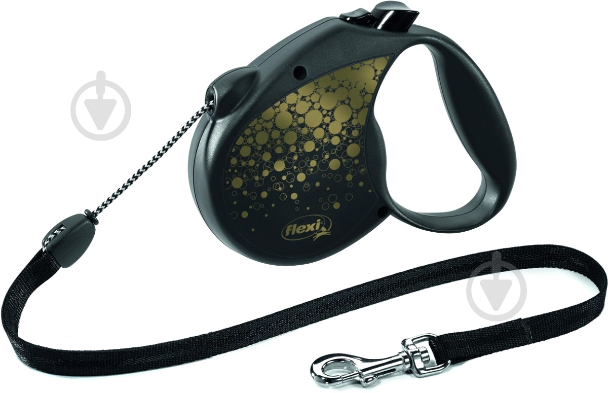 Поводок-рулетка FLEХI Standard S черный пузырьки 5-12 м - фото 1 Поводок-рулетка FLEХI Standard S черный пузырьки 5-12 м - фото 1