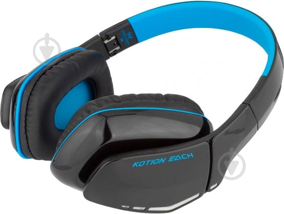 Гарнітура Kotion Each B3506 Bluetooth black/blue - фото 2