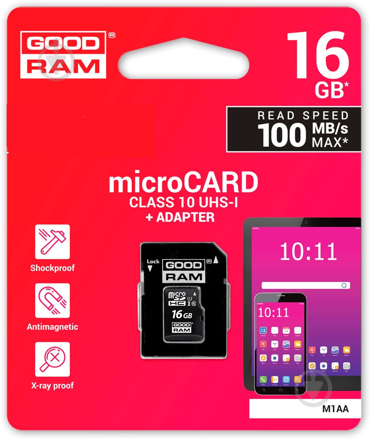 Карта пам'яті Goodram microSDHC 16 ГБ Class 10 (M1AA-0160R12) - фото 5 Карта пам'яті Goodram microSDHC 16 ГБ Class 10 (M1AA-0160R12) - фото 5