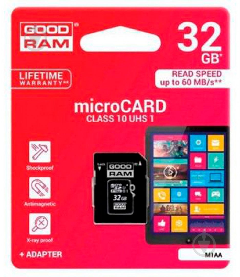 Карта пам'яті Goodram microSDHC 32 ГБ Class 10 (M1AA-0320R12) - фото 2