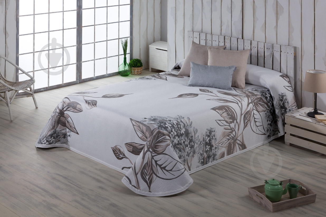 Покрывало Monaco 235x270 см Textilia белый с рисунком - фото 1 Покрывало Monaco 235x270 см Textilia белый с рисунком - фото 1