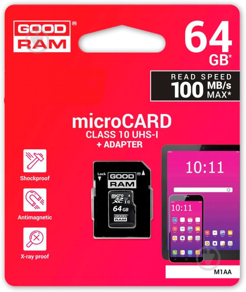 Карта памяти Goodram microSDXC 64 ГБ Class 10UHS-I (M1AA-0640R12 ) - фото 3