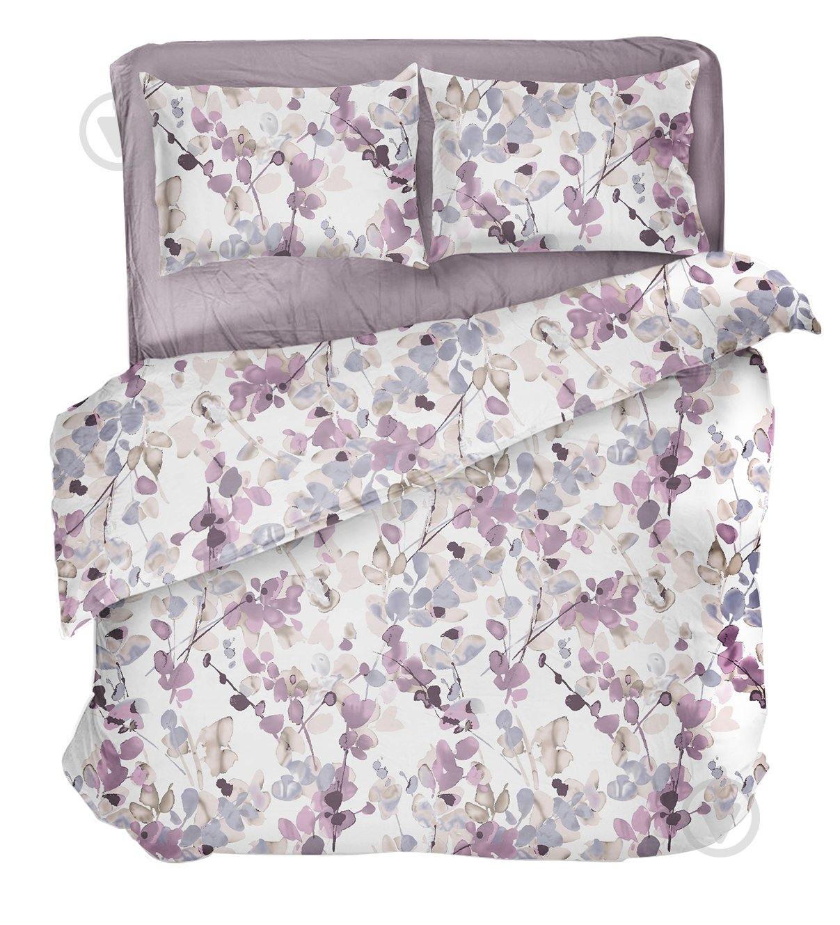 Комплект постельного белья Serene Leaves семейный с принтом UP! (Underprice) - фото 1 Комплект постельного белья Serene Leaves семейный с принтом UP! (Underprice) - фото 1