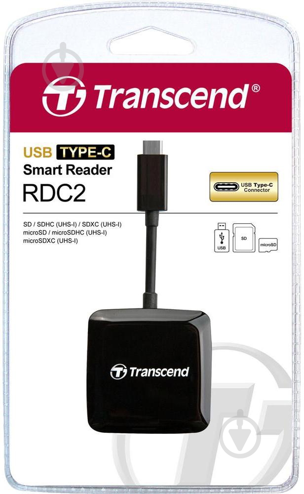 Кардридер Transcend USB-C/USB-A SD/microSD (TS-RDC2K) - фото 5 Кардридер Transcend USB-C/USB-A SD/microSD (TS-RDC2K) - фото 5