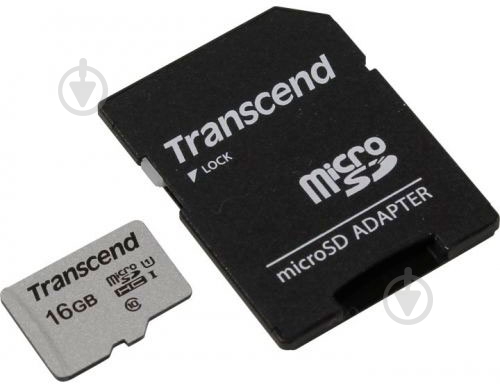 Карта памяти Transcend microSDHC 16 ГБ UHS Speed Class 1 (U1)Class 10 (TS16GUSD300S-A) - фото 1 Карта памяти Transcend microSDHC 16 ГБ UHS Speed Class 1 (U1)Class 10 (TS16GUSD300S-A) - фото 1