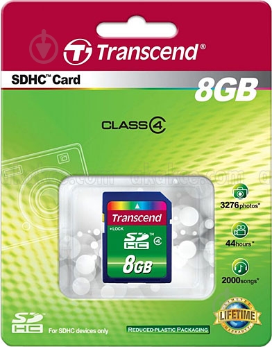 Карта памяти Transcend SDHC 8GB (TS8GSDHC4) - фото 2 Карта памяти Transcend SDHC 8GB (TS8GSDHC4) - фото 2