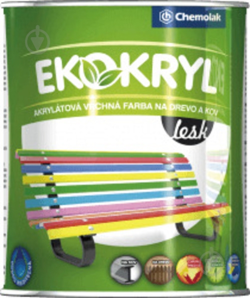 Эмаль акриловая универсальная Chemolak EKOKRYL LESK белая глянец 5 л - фото 1