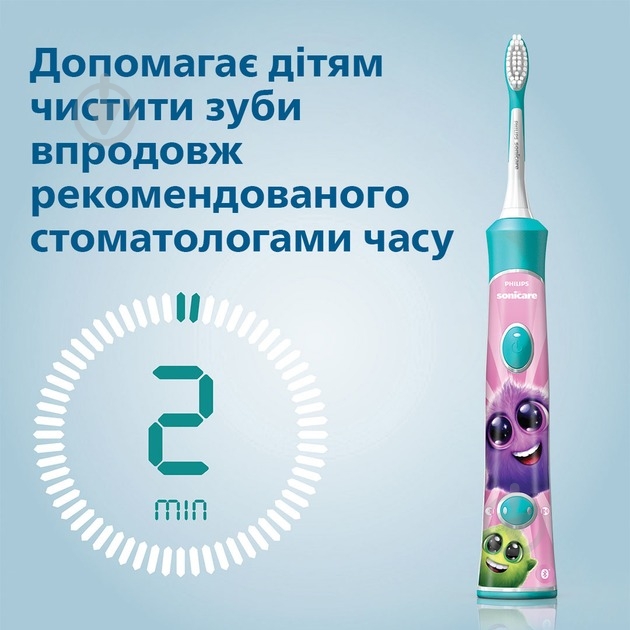 Набор Philips Sonicare For Kids электрическая зубная щетка детская HX6322/04 + насадки HX6062/87 - фото 5