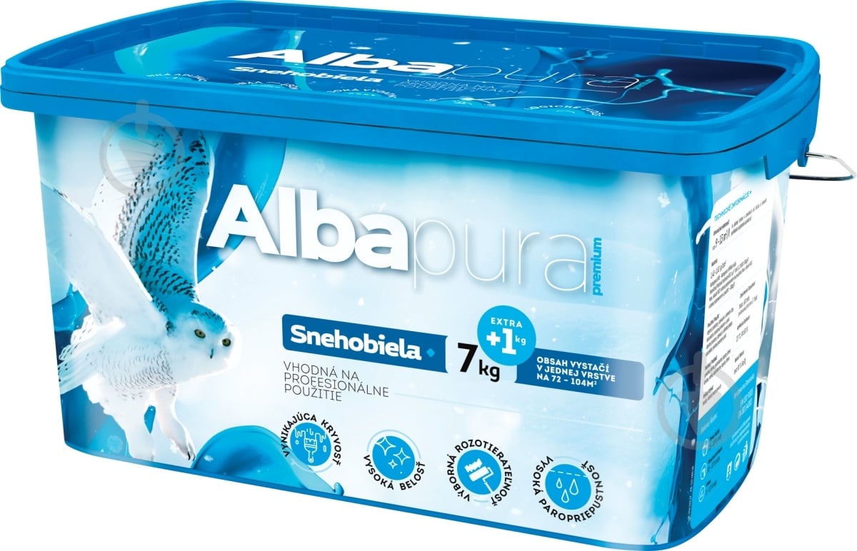 Краска виниловая Chemolak Albapura superb white для стен шелковистый мат снежно-белая 8 кг - фото 1