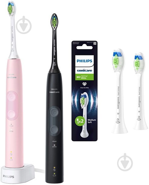 Набір електричних зубних щіток Philips Protective Clean 4500 HX6830/35 + насадки HX6062/87 - фото 1