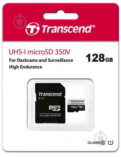 Карта пам'яті Transcend microSDHC 128 ГБ UHS Speed Class 1 (U1)Class 10 (TS128GUSD350V) - фото 2 Карта пам'яті Transcend microSDHC 128 ГБ UHS Speed Class 1 (U1)Class 10 (TS128GUSD350V) - фото 2