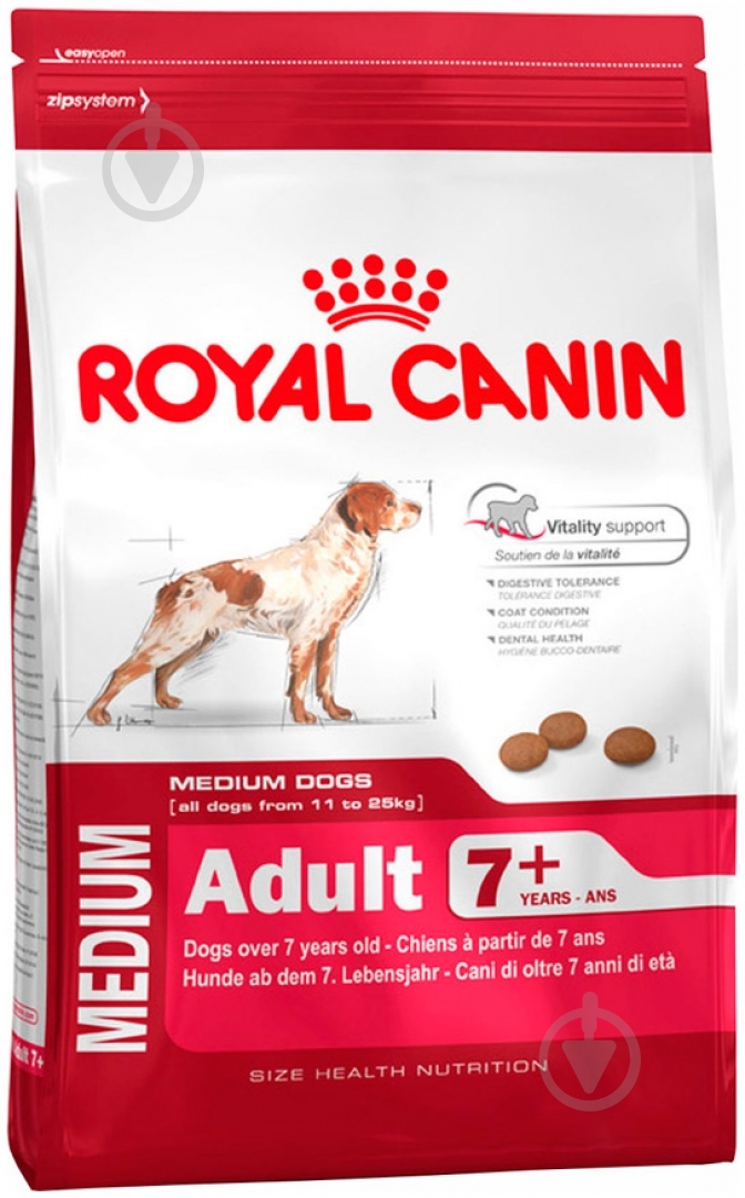Корм сухой для взрослых собак для средних пород Royal Canin Medium Adult 7+ 15 кг злаки 15 кг - фото 1