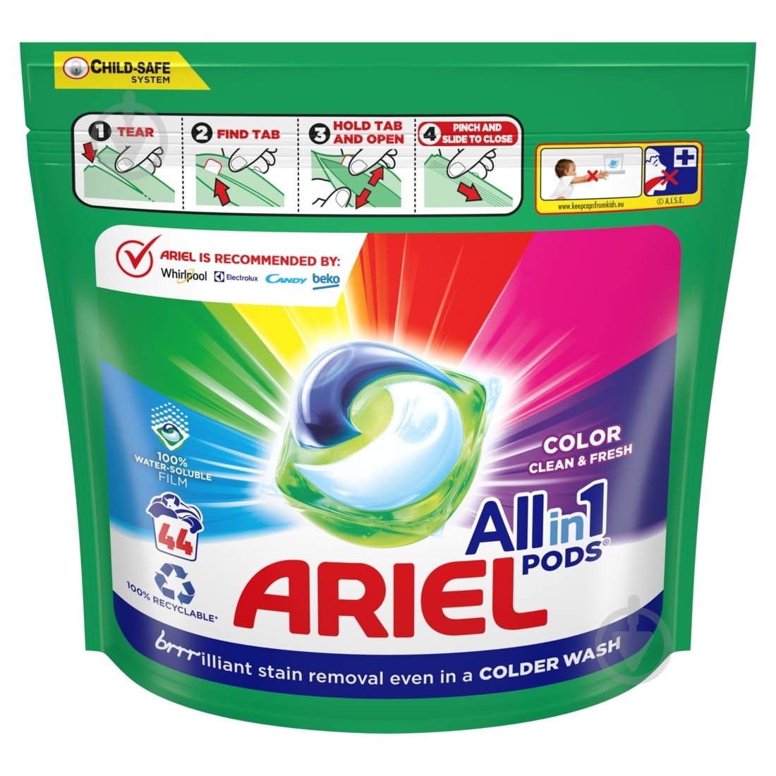 Капсулы для машинной стирки Ariel PODS All-in-1 Color 44 шт. - фото 2