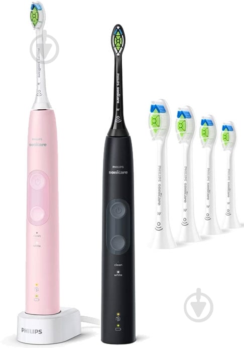 Набір електричних зубних щіток Philips Protective Clean 4500 HX6830/35 + насадки HX6064/87 - фото 1