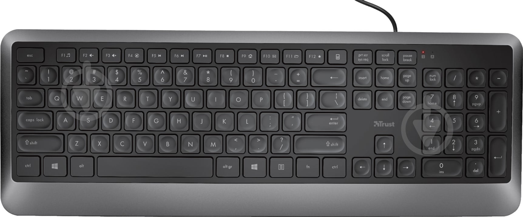 Клавіатура Trust Erou Silent Keyboard (23176) black/grey - фото 1 Клавіатура Trust Erou Silent Keyboard (23176) black/grey - фото 1