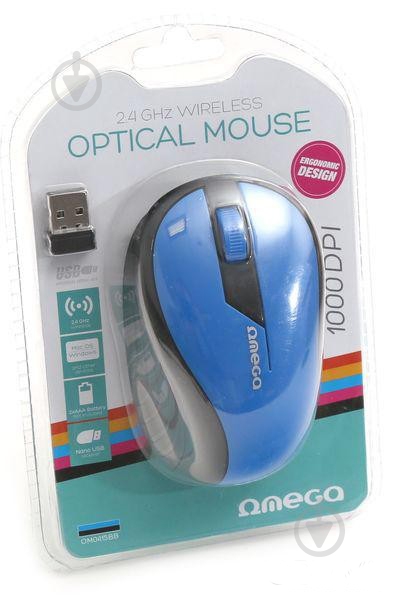 Мышь Omega Wireless OM-415 blue/black - фото 1