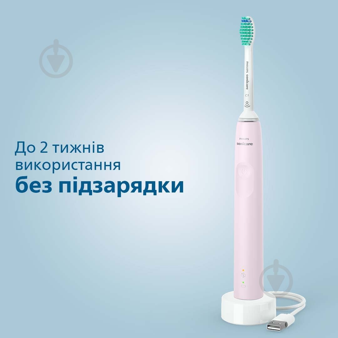 Набір електричних зубних щіток Philips Sonicare 3100 series HX3675/15 + насадки HX9042/87 - фото 8