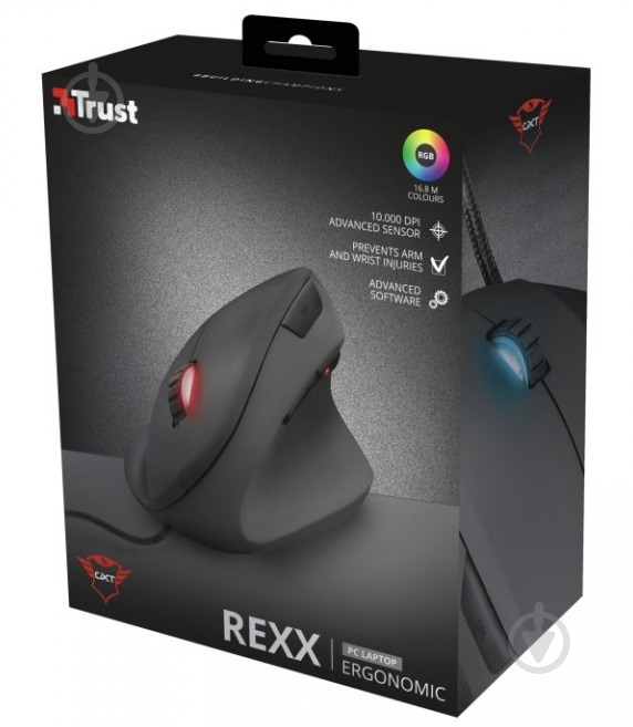 Мышь Trust GXT 144 Rexx Vertical gaming mouse black (22991) - фото 10