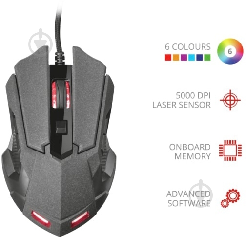 Мышь Trust GXT 4158 Kabal Laser Gaming Mouse black (22937) - фото 2