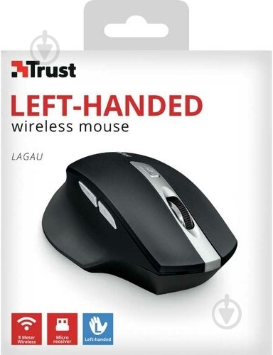 Мышь Trust Lagau Left-handed Wireless Mouse black/grey (23122) - фото 3
