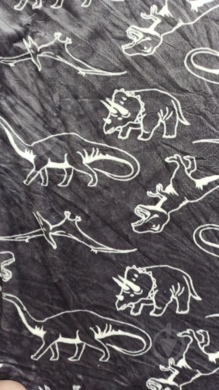 Плед Luna Kids Динозавры 90x120 см серый - фото 2