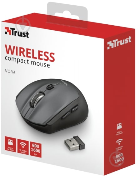 Мышь Trust Compact Wireless Mouse black (23177) - фото 6