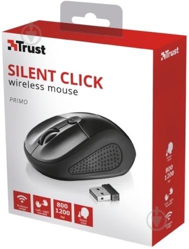 Мышка Trust Primo Silent Wireless Mouse black (23033) - фото 6 Мышка Trust Primo Silent Wireless Mouse black (23033) - фото 6