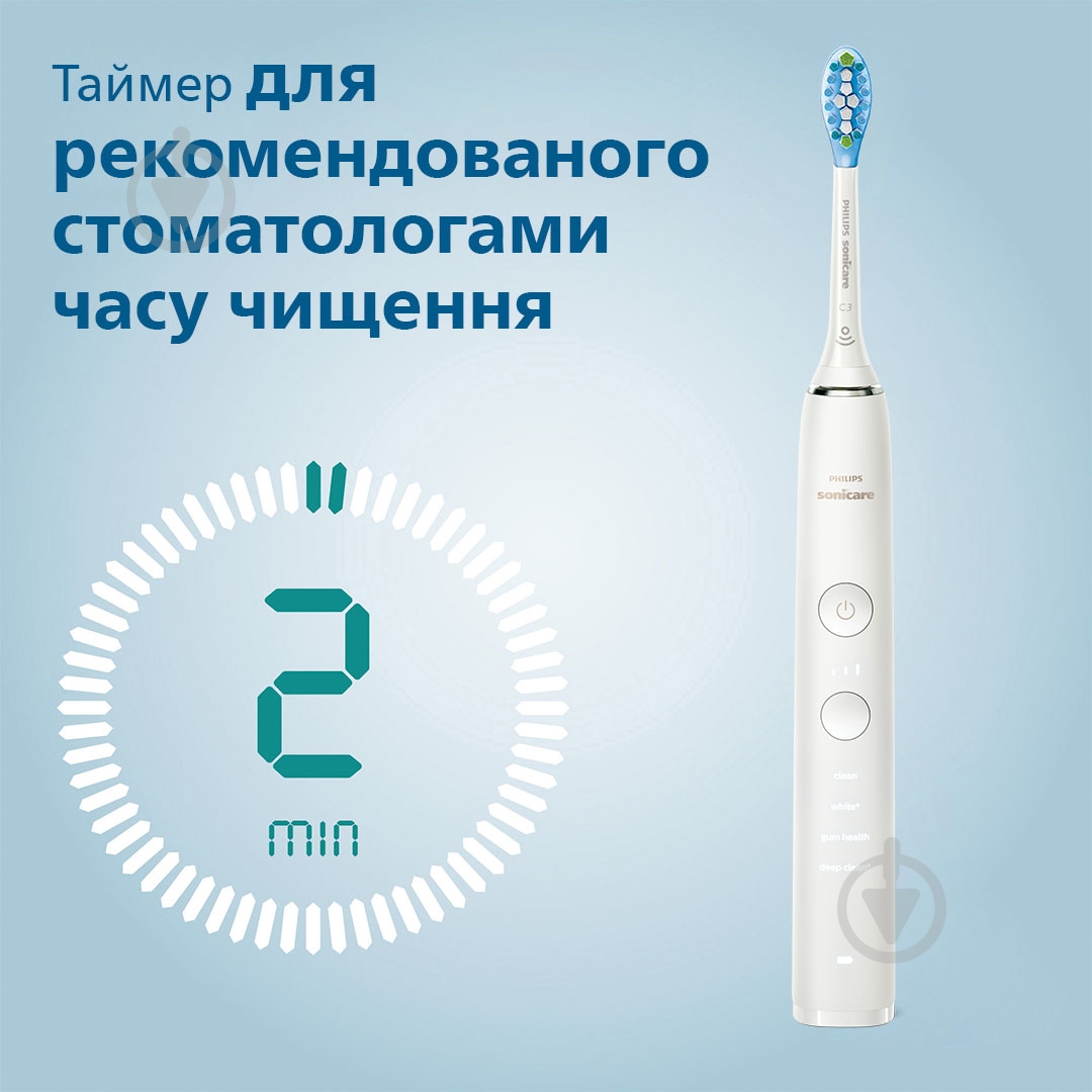 Набір Philips Sonicare Diamond Clean Smart 9400 електрична зубна щітка HX9917/88 + насадки HX9042/87 - фото 21 Набір Philips Sonicare Diamond Clean Smart 9400 електрична зубна щітка HX9917/88 + насадки HX9042/87 - фото 21