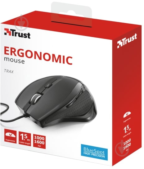 Мышка Trust Trax Wired Mouse black (22931) - фото 6