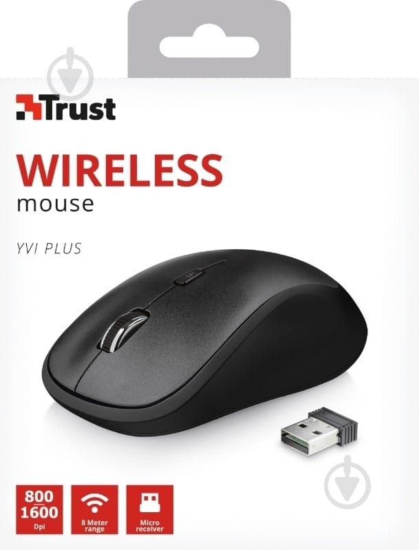 Мышка Trust Yvi plus wireless mouse black (22947) - фото 8