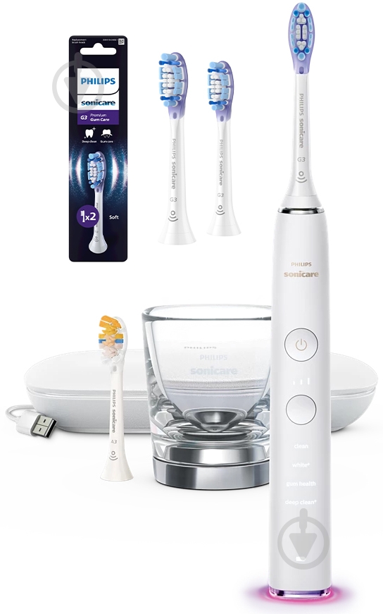 Набір Philips Sonicare Diamond Clean Smart 9400 електрична зубна щітка HX9917/88 + насадки HX9052/87 - фото 1 Набір Philips Sonicare Diamond Clean Smart 9400 електрична зубна щітка HX9917/88 + насадки HX9052/87 - фото 1