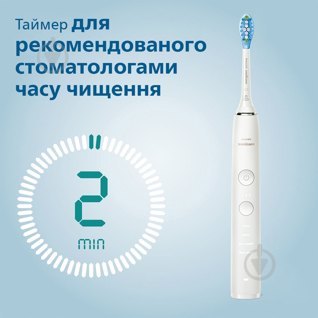 Набір Philips Sonicare Diamond Clean Smart 9400 електрична зубна щітка HX9917/88 + насадки HX9052/87 - фото 9 Набір Philips Sonicare Diamond Clean Smart 9400 електрична зубна щітка HX9917/88 + насадки HX9052/87 - фото 9