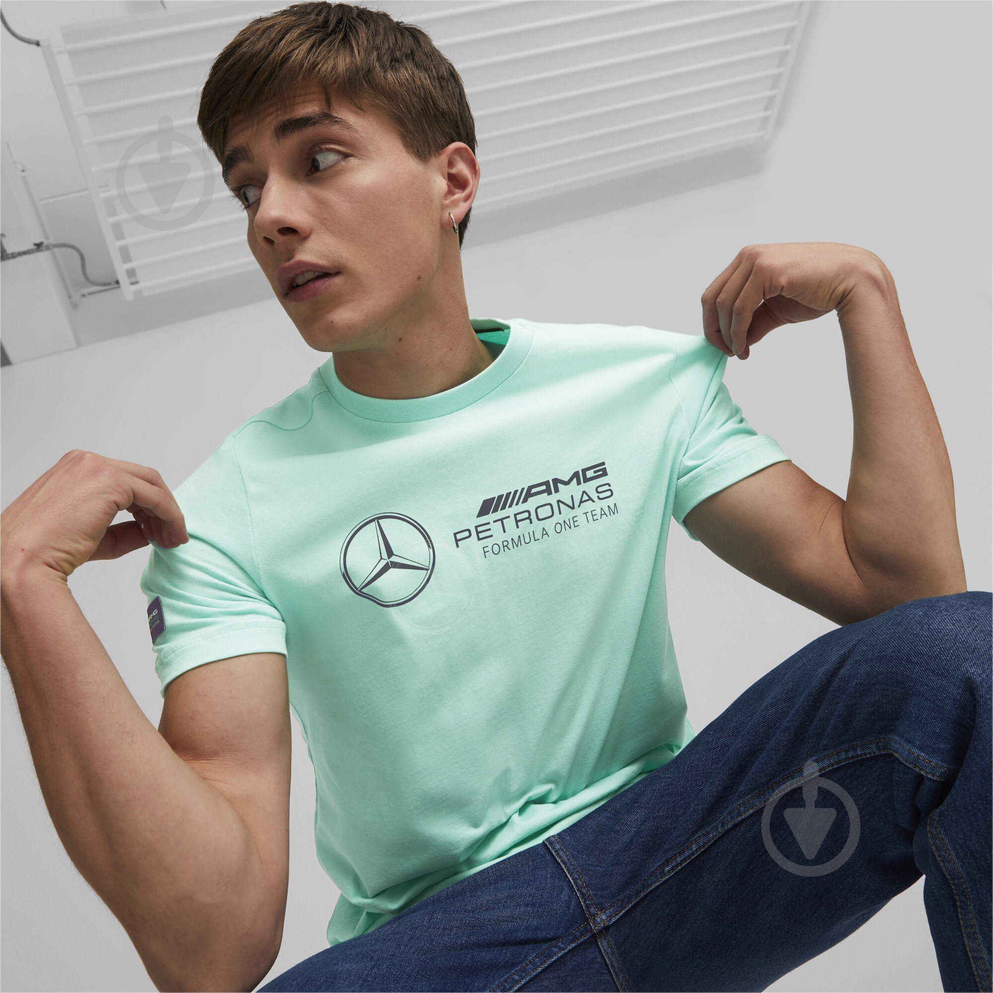 Футболка Puma MAPF1 LOGO TEE 53848208 р.M бирюзовый - фото 4 Футболка Puma MAPF1 LOGO TEE 53848208 р.M бирюзовый - фото 4