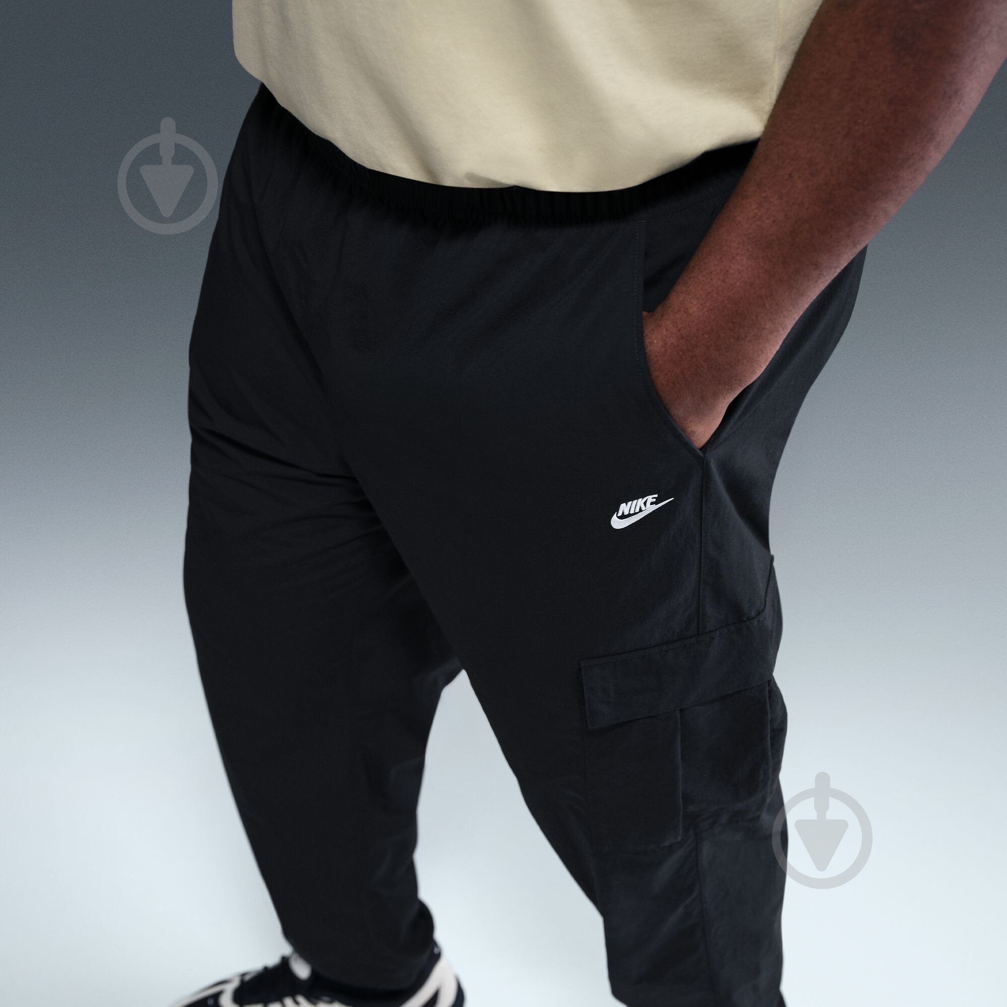 Брюки Nike M NK CLUB WVN CARGO PANT HJ1990-010 р. L черный - фото 15